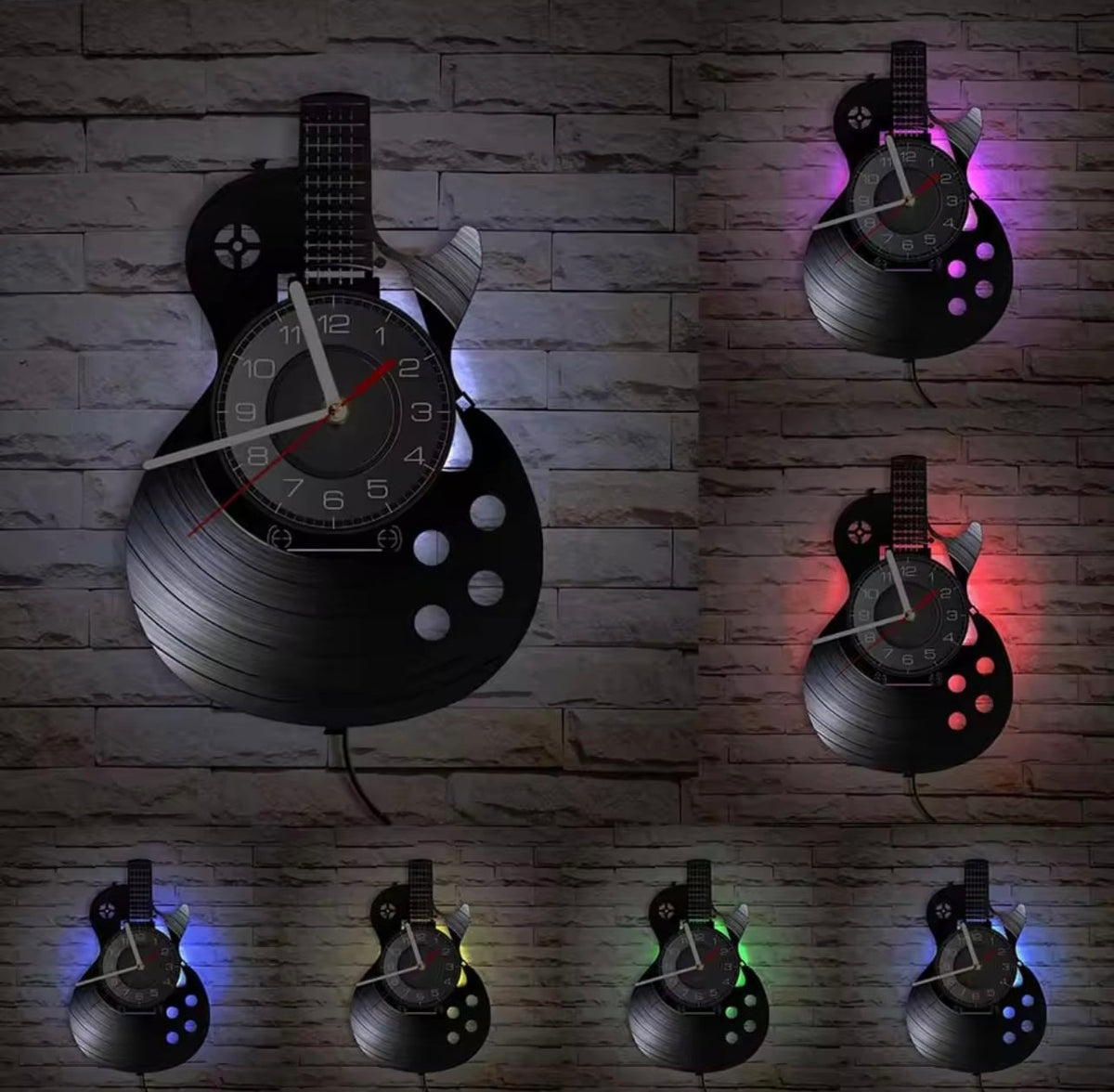 Reloj de Pared Guitarra LED