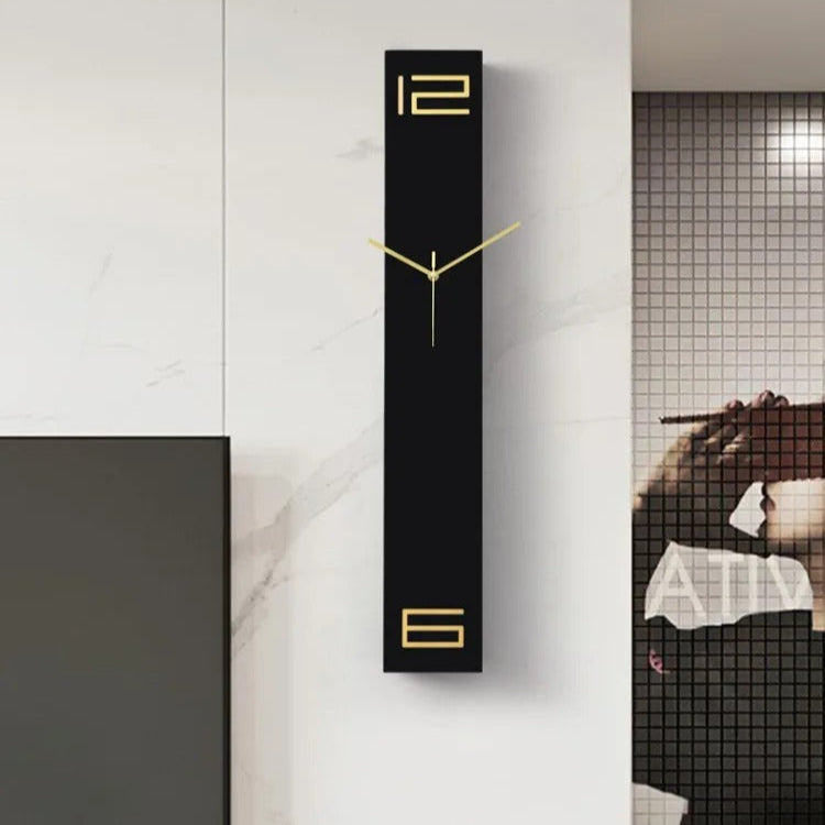 Reloj de Pared Negro Rectangular