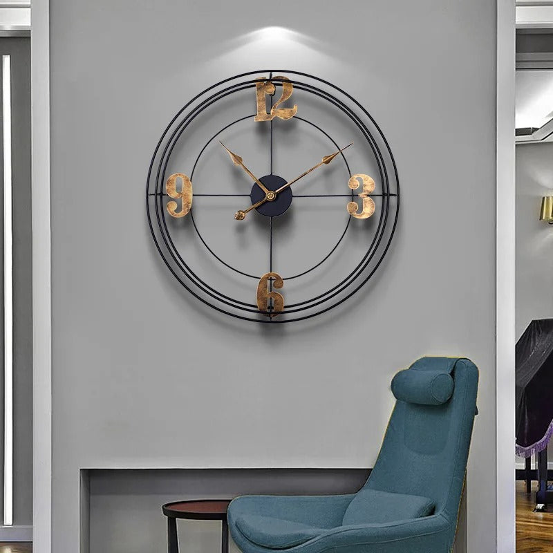 Reloj de Pared Números Dorados - imagen 2