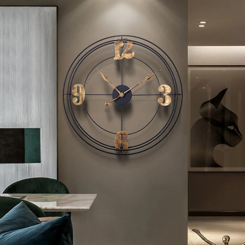 Reloj de Pared Números Dorados