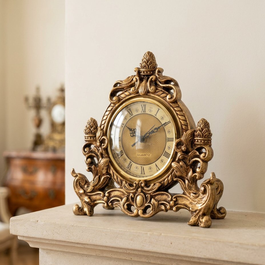 Reloj de Sobremesa Barroco Dorado