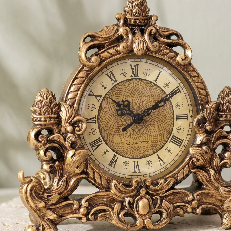 Reloj de Sobremesa Barroco Dorado - imagen 3