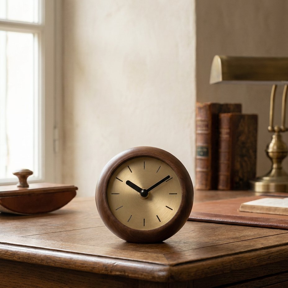 Reloj de Sobremesa Madera Redondo