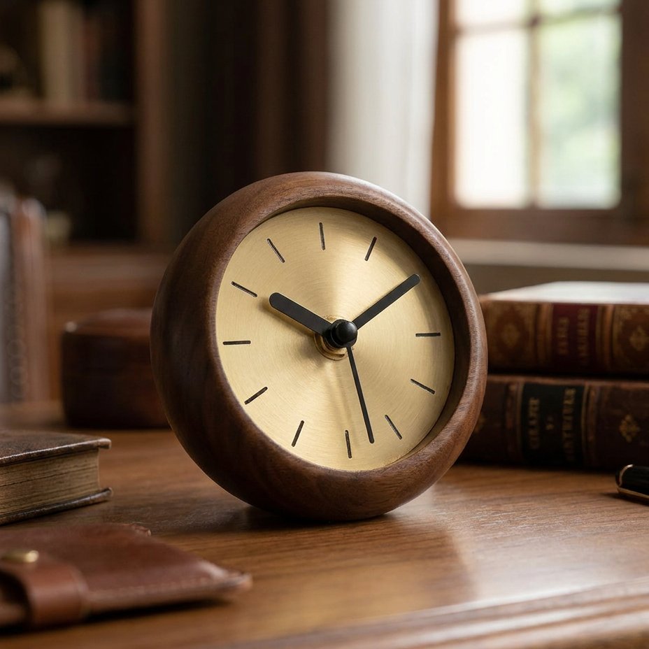 Reloj de Sobremesa Madera Redondo - imagen 3