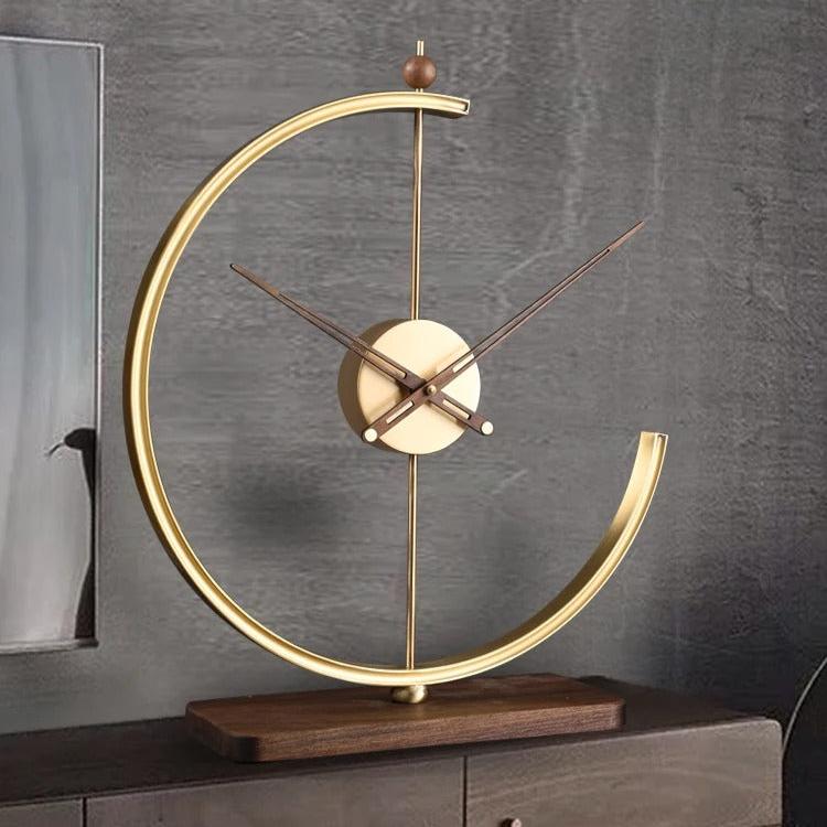 Reloj de Sobremesa Minimalista Dorado
