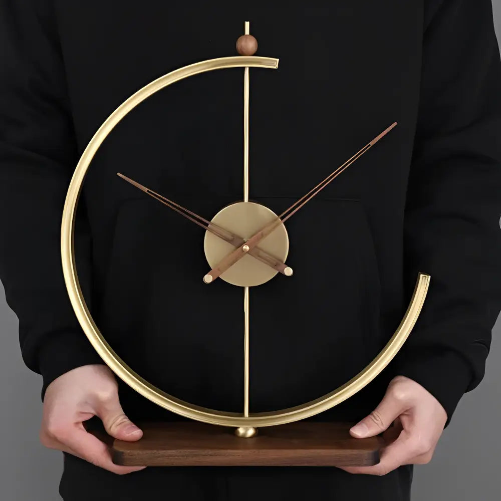 Reloj de Sobremesa Minimalista Dorado - imagen 4