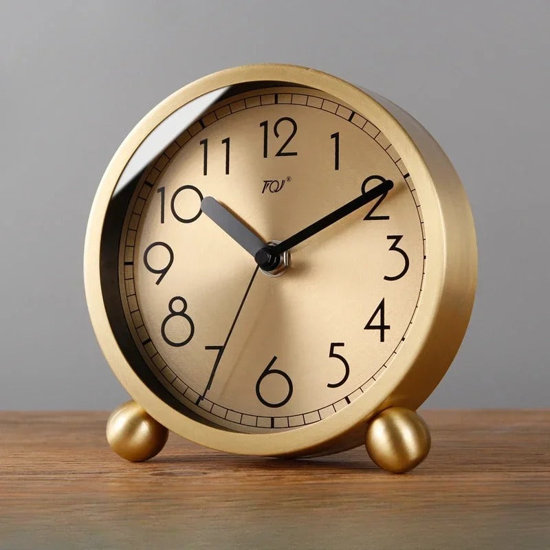 Reloj de Sobremesa Dorado Redondo
