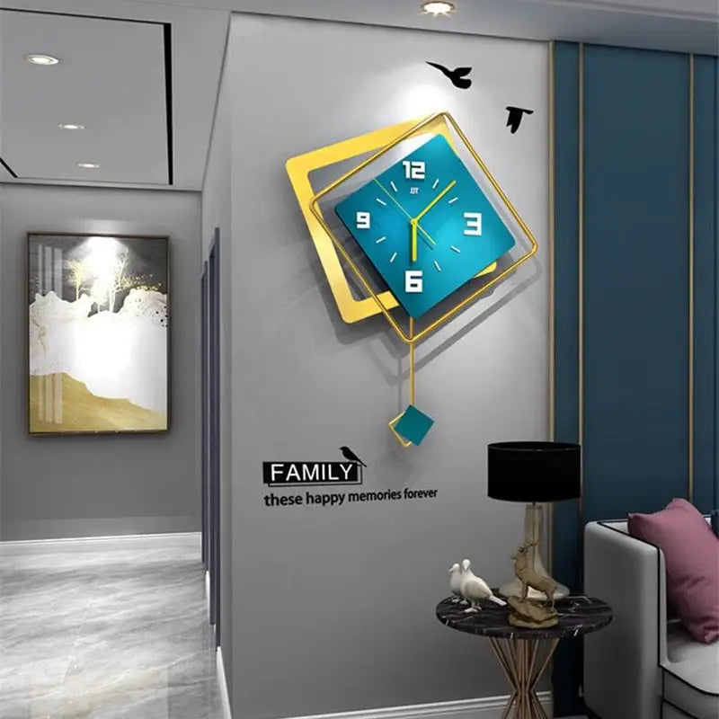 Reloj de Pared Cuadrado Moderno con Péndulo - imagen 5