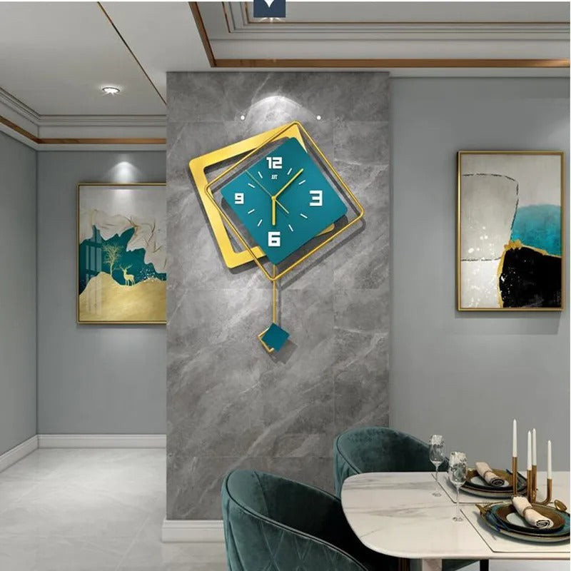 Reloj de Pared Cuadrado Moderno con Péndulo - imagen 3