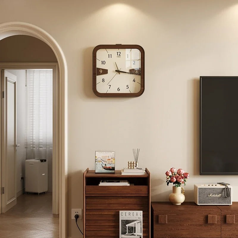 Reloj de Pared Cuadrado Madera