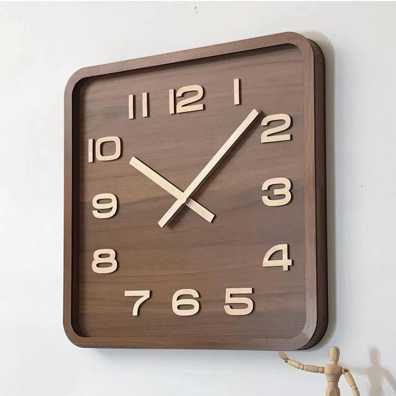 Reloj de Pared Cuadrado de Madera - imagen 3