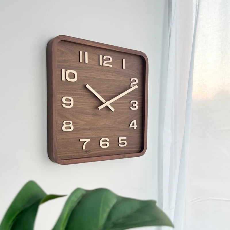 Reloj de Pared Cuadrado de Madera - imagen 2