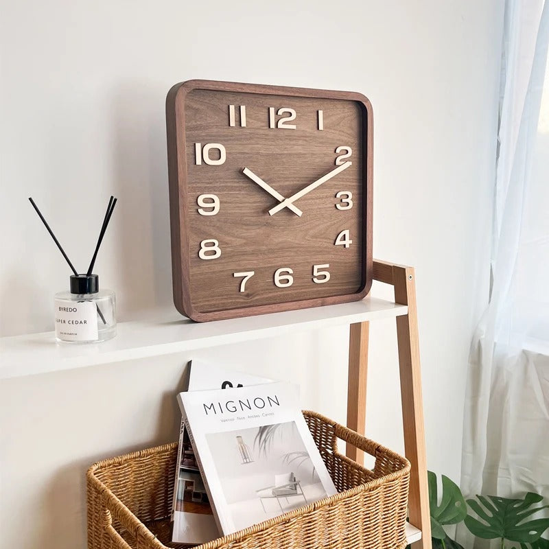 Reloj de Pared Cuadrado de Madera - imagen 4