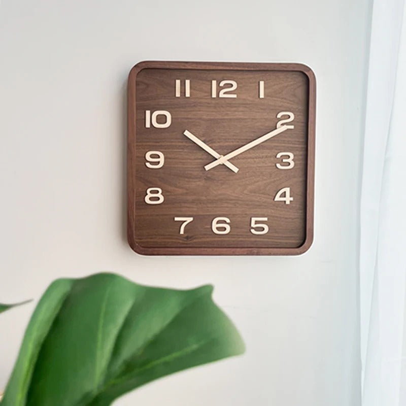 Reloj de Pared Cuadrado de Madera