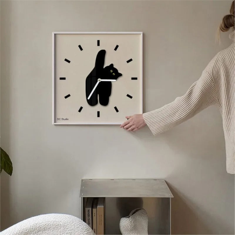 Reloj de Pared Gato Negro