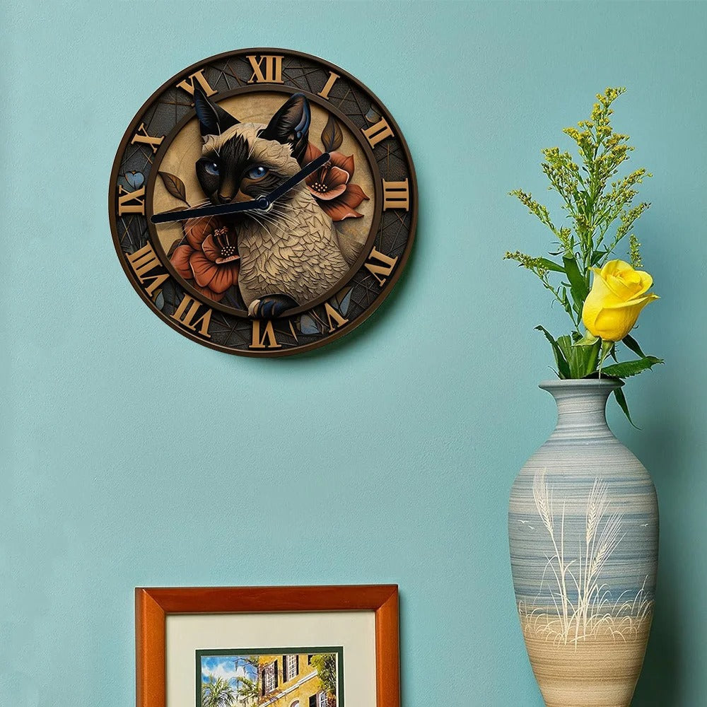 Reloj de Pared Gato Siamés