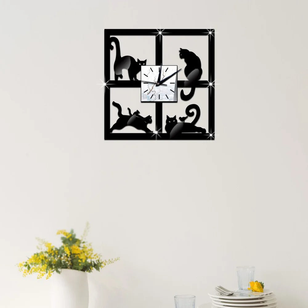 Reloj de Pared Silueta de Gato