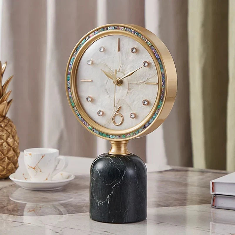 Reloj de Sobremesa Mármol Dorado - imagen 2