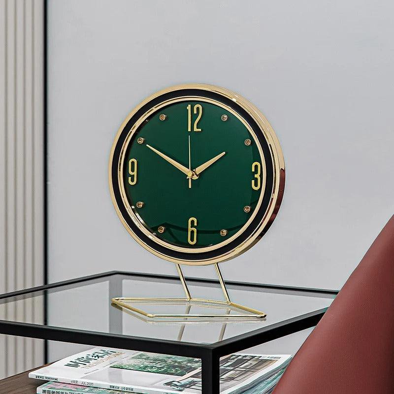 Reloj de Sobremesa Esmeralda y Oro