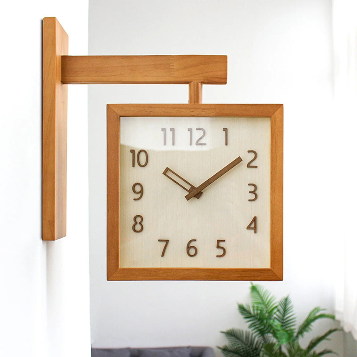 Reloj de Pared Cuadrado Madera - imagen 2