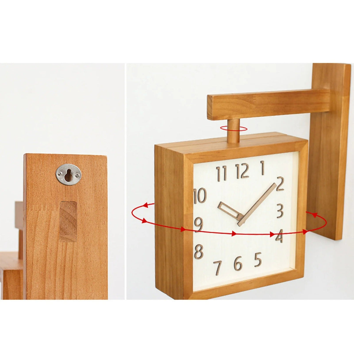 Reloj de Pared Cuadrado Madera - imagen 4