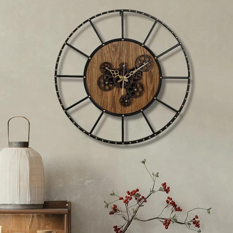 Reloj de Pared Engranajes Madera