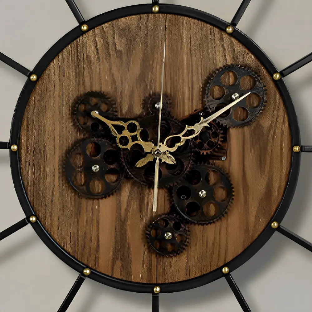 Reloj de Pared Engranajes Madera - imagen 3
