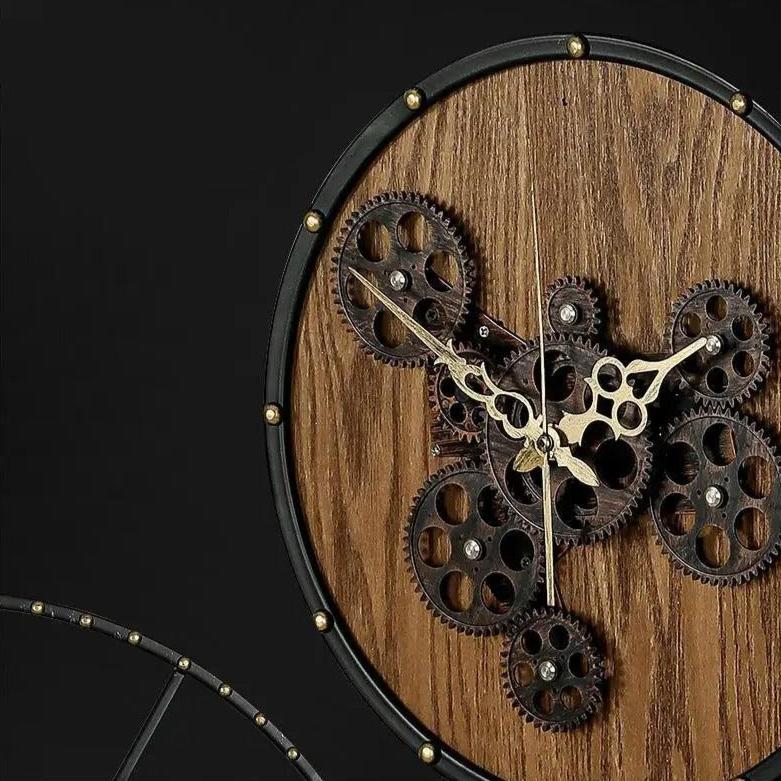 Reloj de Pared Engranajes Madera - imagen 4