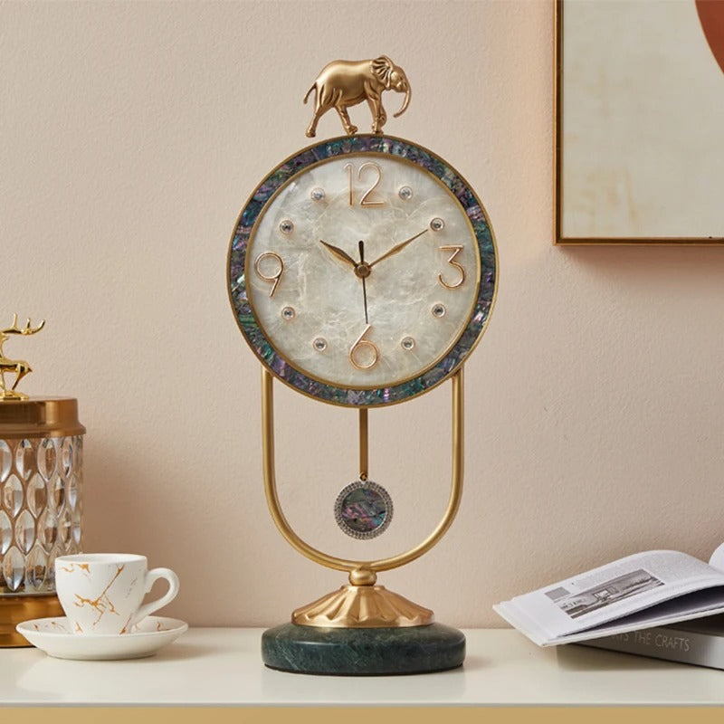 Reloj de Sobremesa Elefante Latón