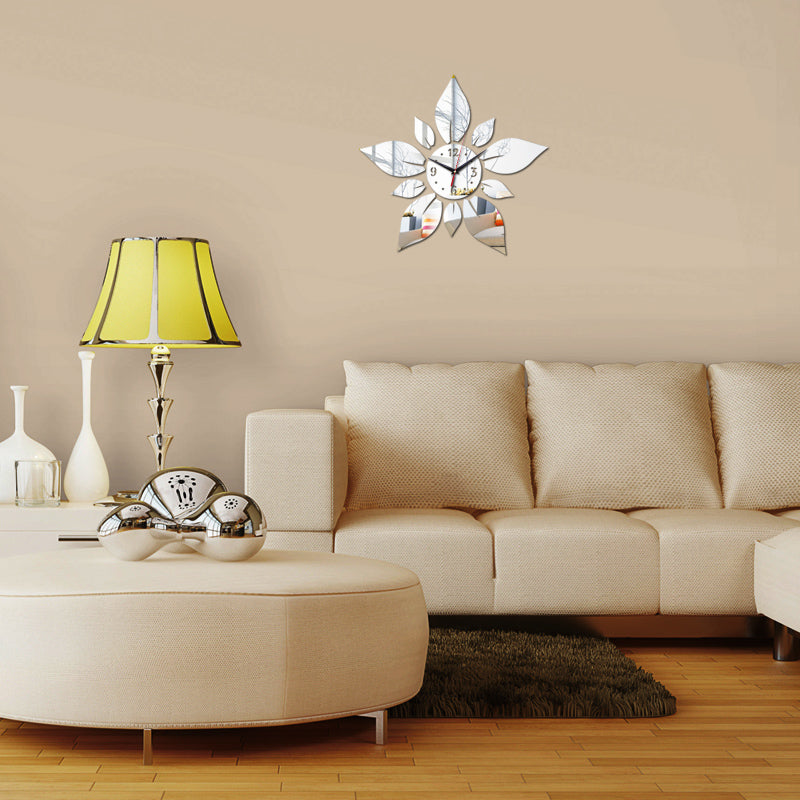 Reloj de Pared Flor Espejo