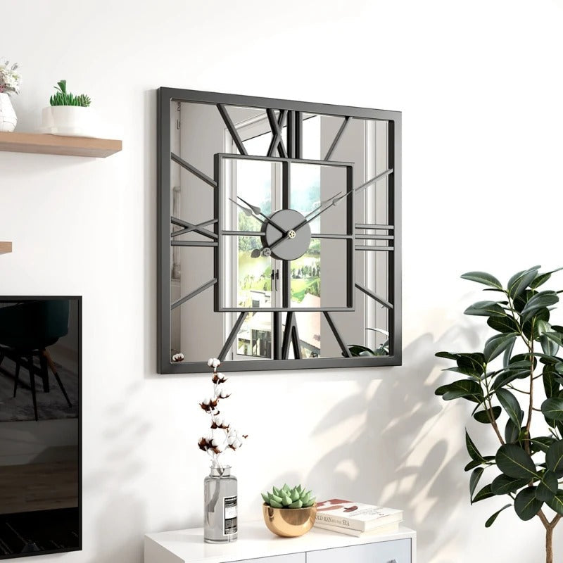 Reloj de Pared Cuadrado Espejo