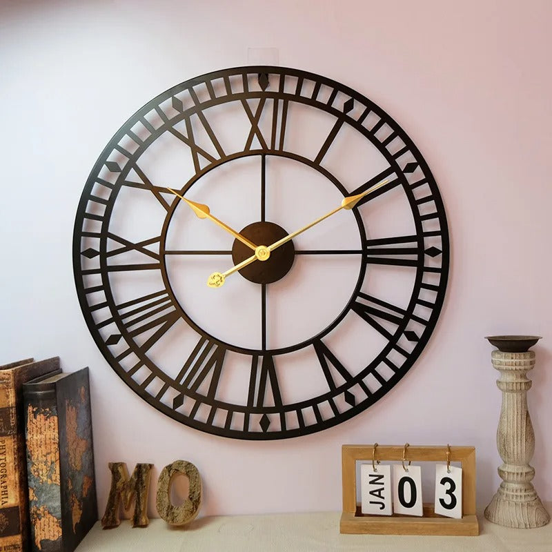 Reloj de Pared Números Romanos Industrial