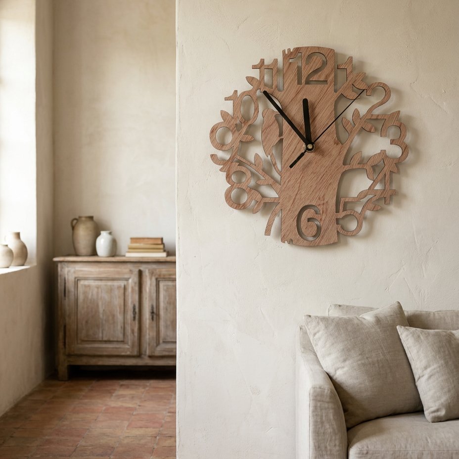 Reloj de Pared Árbol de Madera