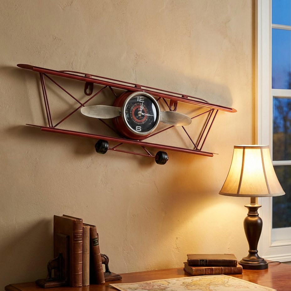 Reloj de Pared Avión Vintage - imagen 3