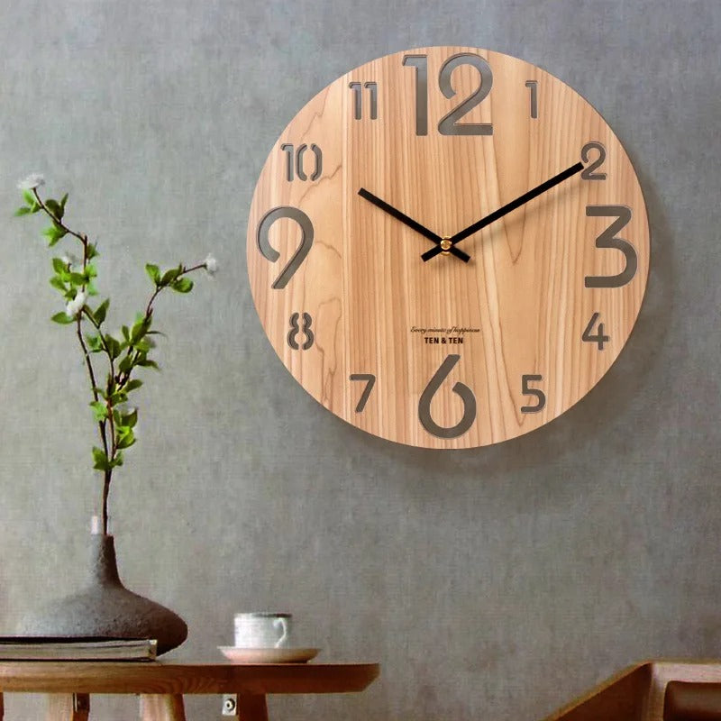 Reloj de Pared Madera Tipográfico