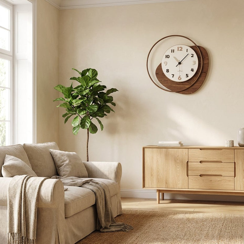 Reloj de Pared Madera Asimétrico