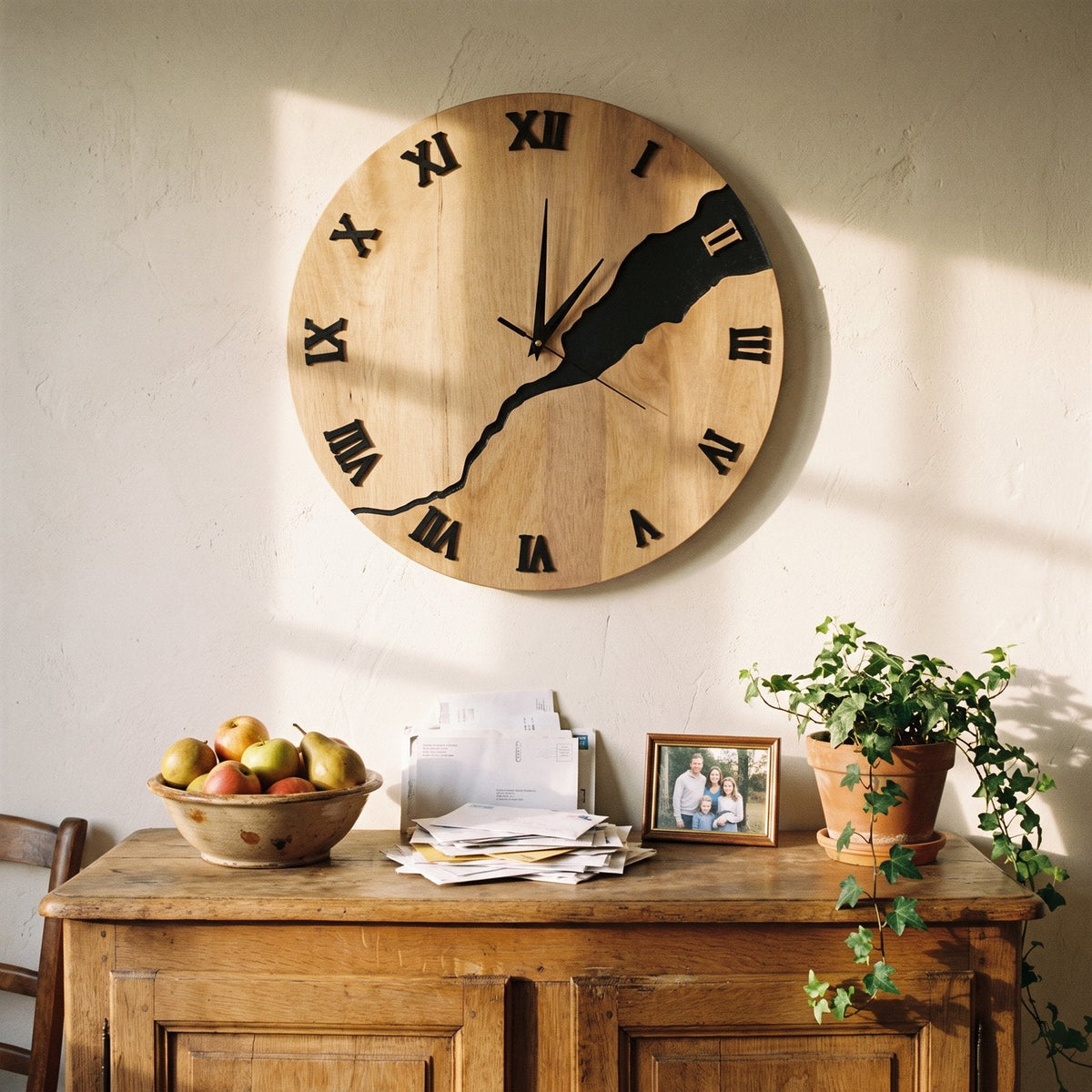 Reloj de Pared Madera Craquelada