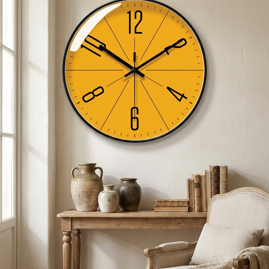 Reloj de Pared Esfera Amarilla