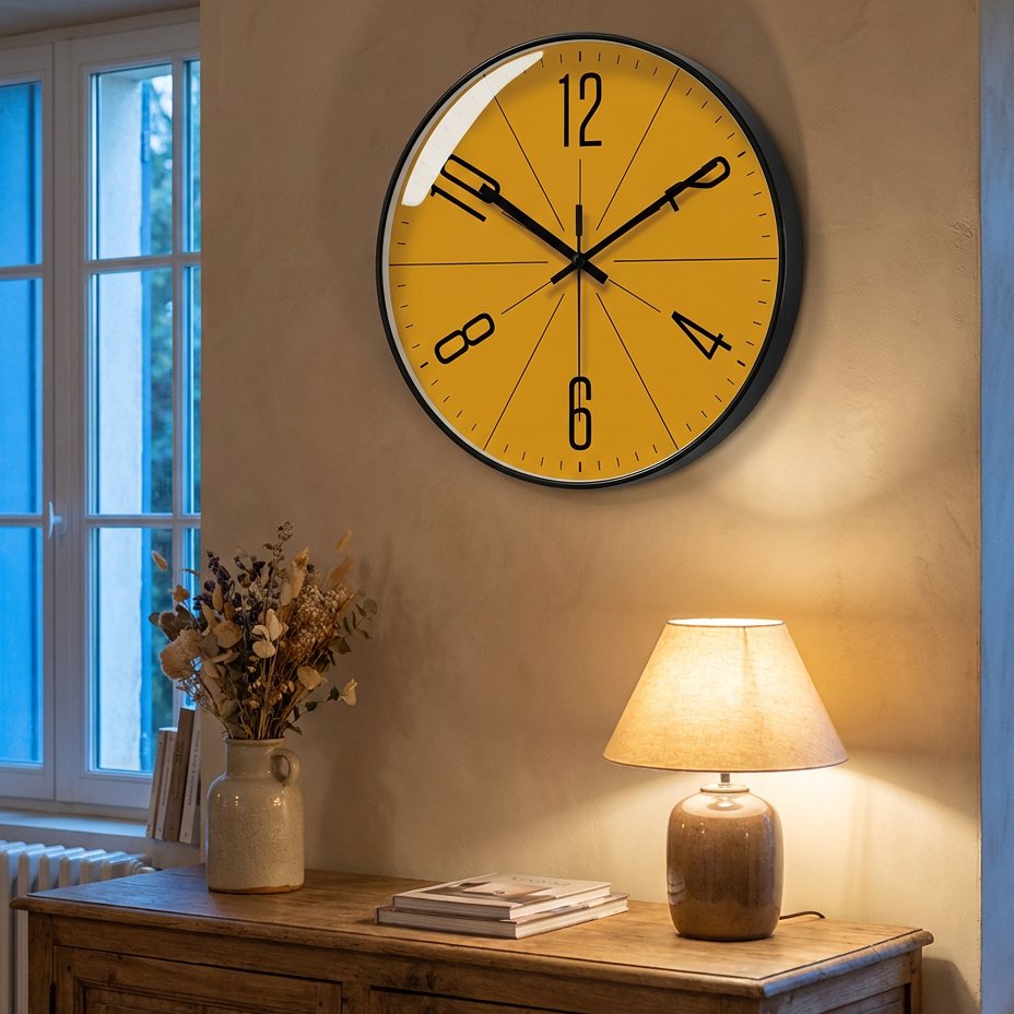 Reloj de Pared Esfera Amarilla - imagen 3