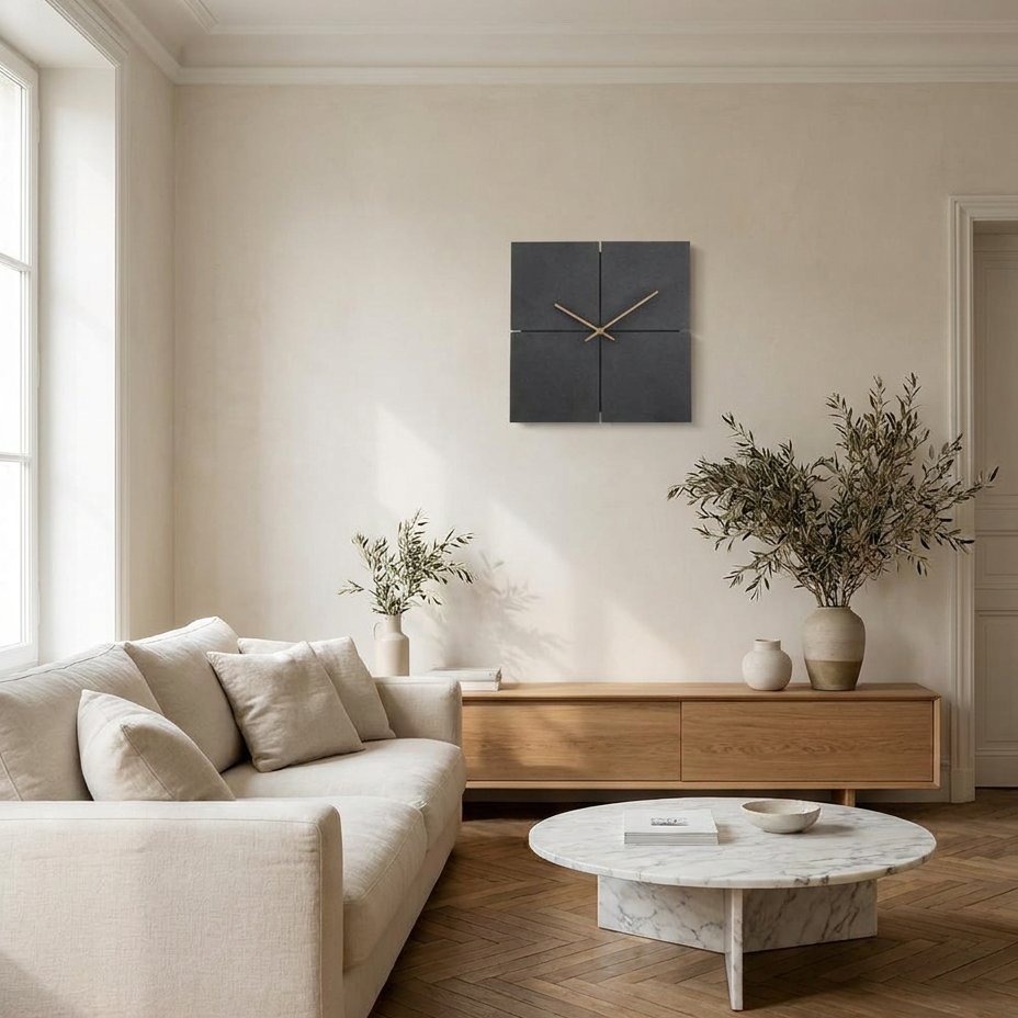 Reloj de Pared Cuadrado Negro - imagen 2