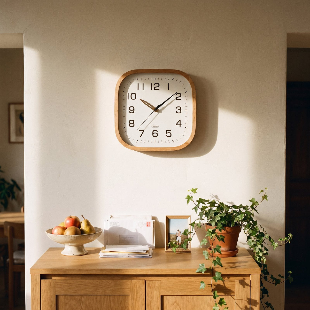 Reloj de Pared Cuadrado Madera