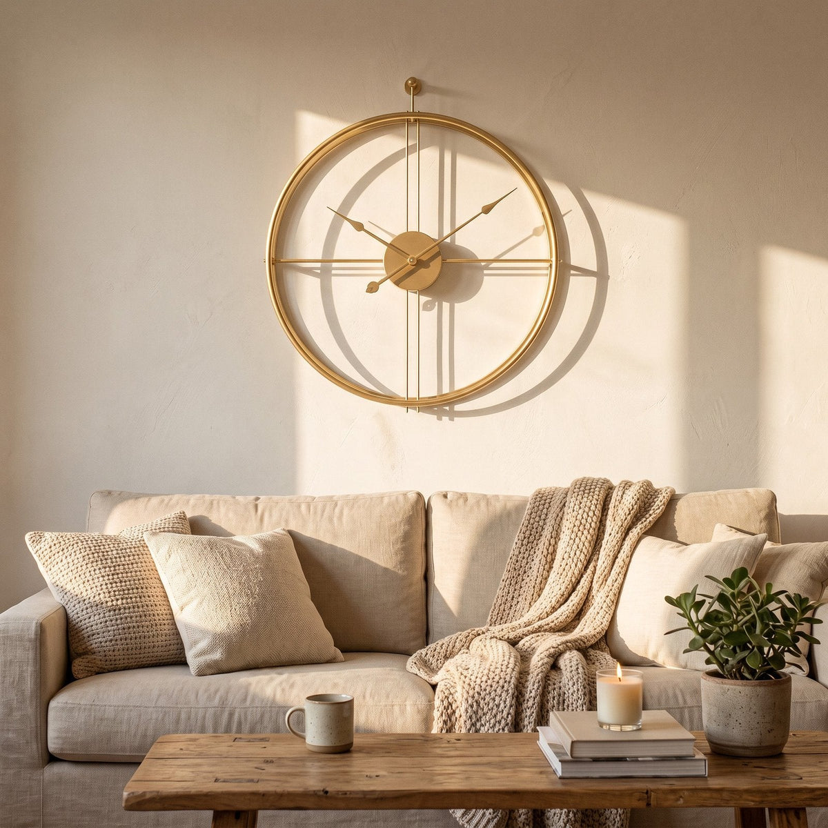 Reloj de Pared Círculo Dorado