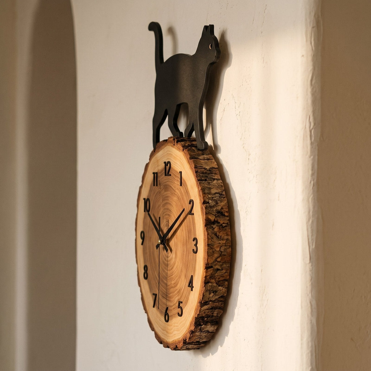 Reloj de Pared Gato Madera - imagen 4