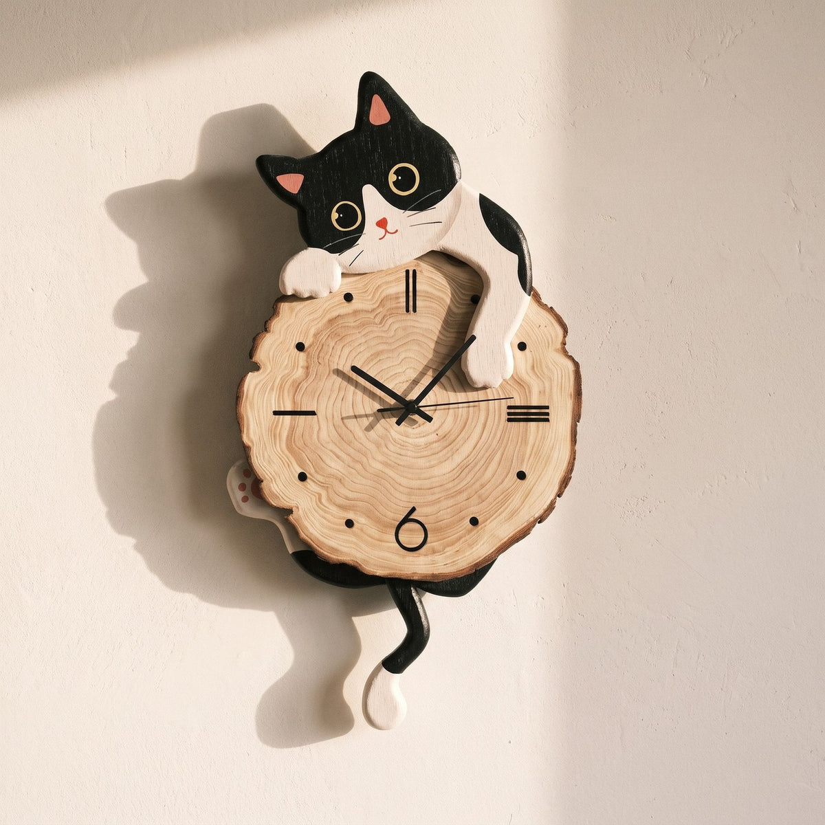 Reloj de Pared Gato Madera - imagen 10