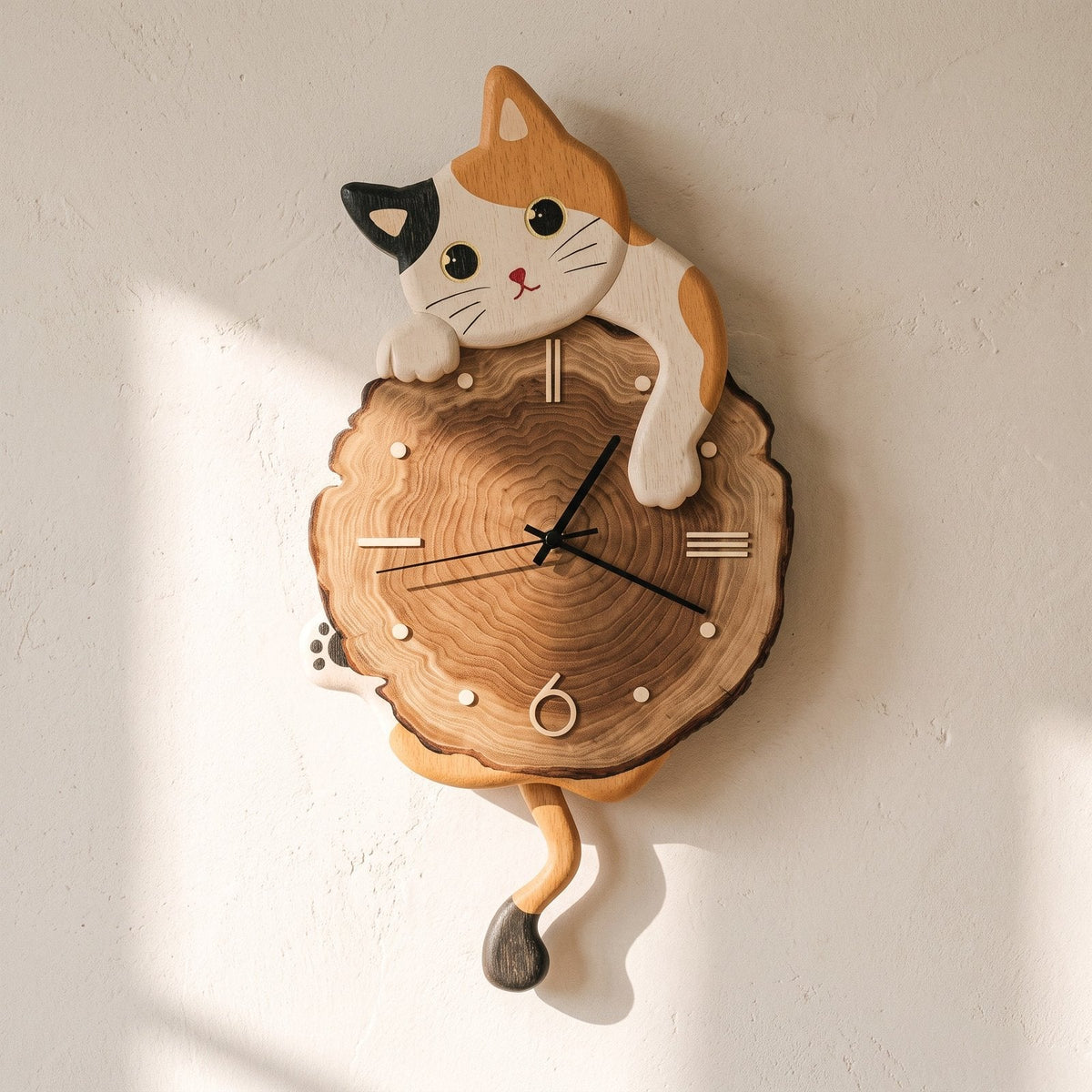 Reloj de Pared Gato Madera - imagen 12