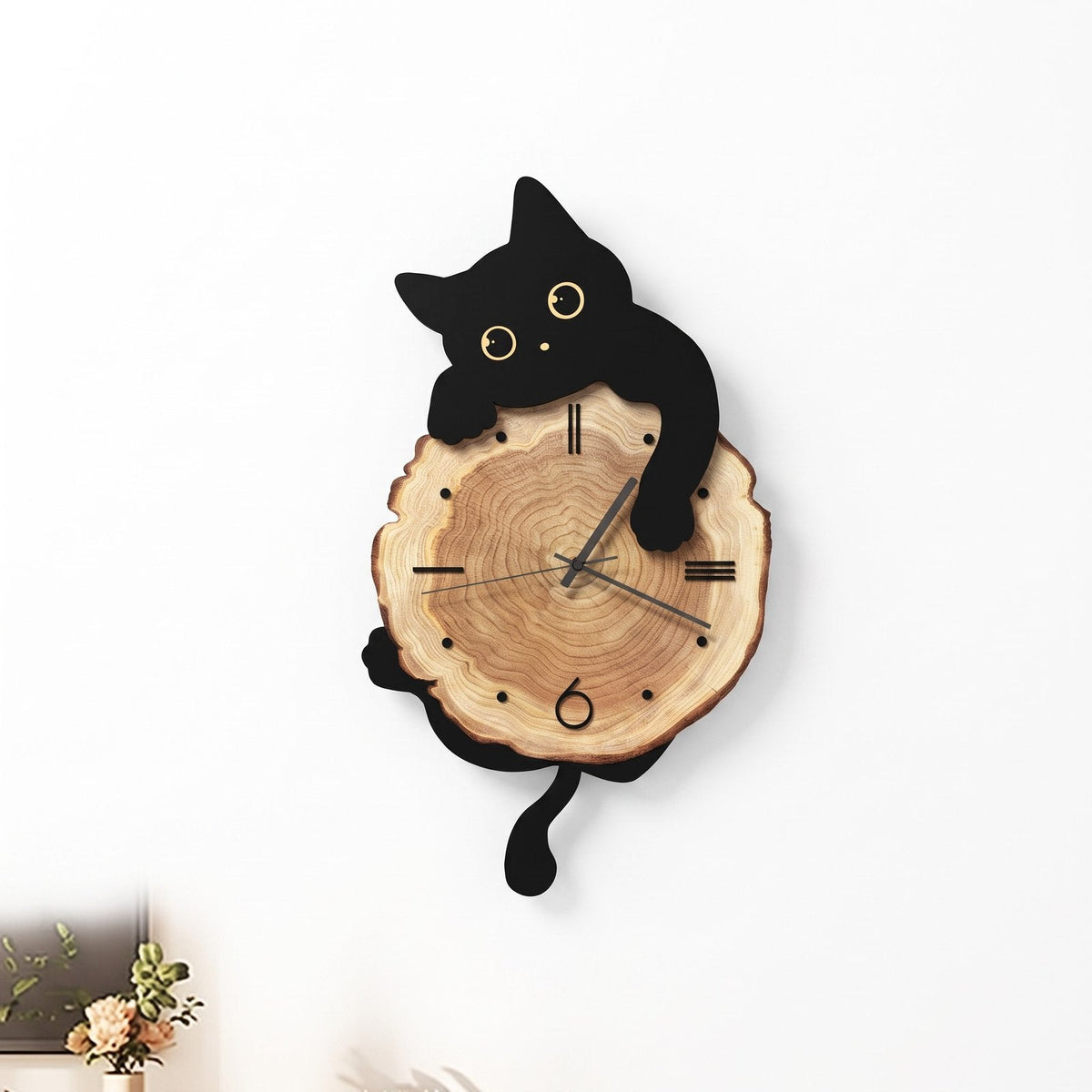 Reloj de Pared Gato Madera - imagen 13