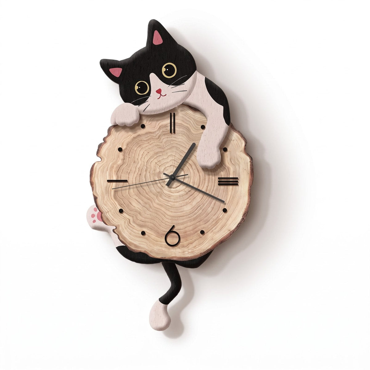 Reloj de Pared Gato Madera - imagen 14