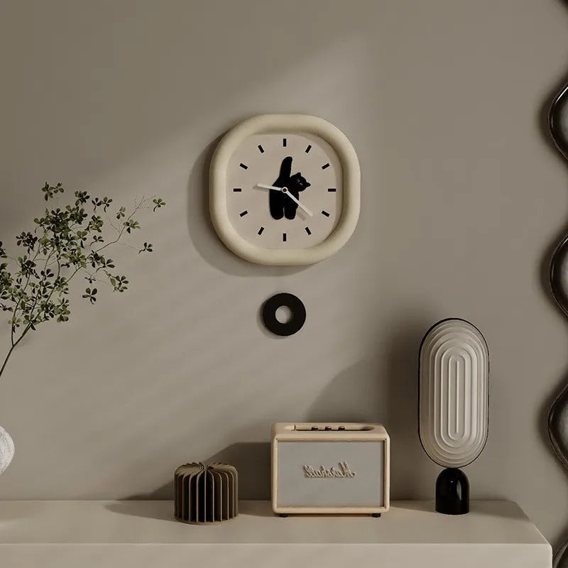 Reloj de Pared Gato Minimalista