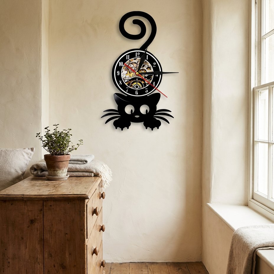 Reloj de Pared Gato Gótico - imagen 2