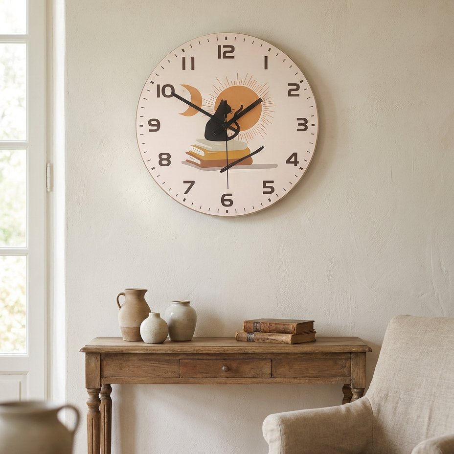 Reloj de Pared Gato Literario